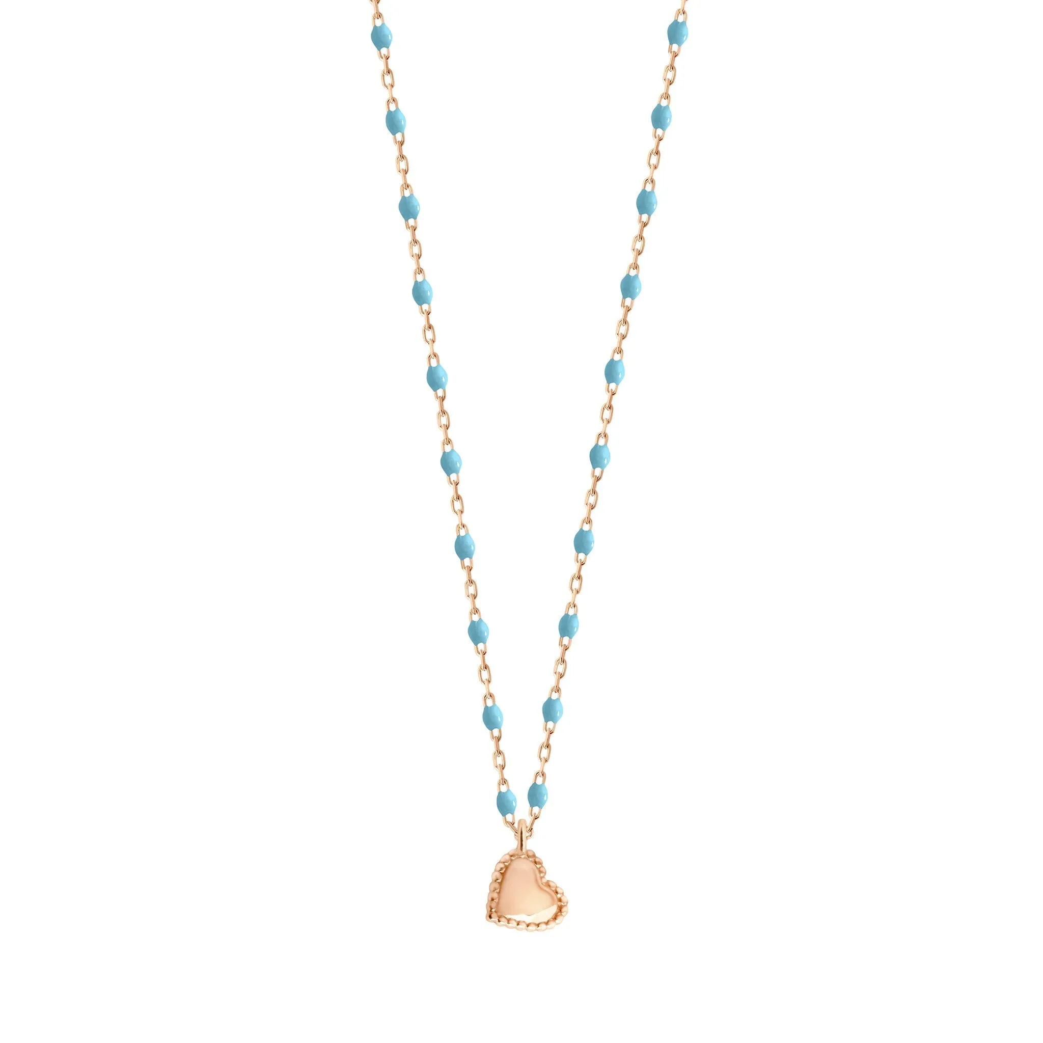 Lucky Heart Mini Gigi Turquoise necklace, Rose Gold, 15.7"