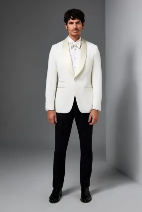 Luka Tuxedo Jacket - Off White Italian Wool