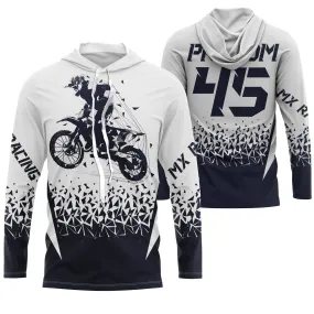 Maillot Cross Dirt Bike Personnalisé Blanc Et Noir, Cadeau Original Pilote Tout-Terrain - MZ28122206