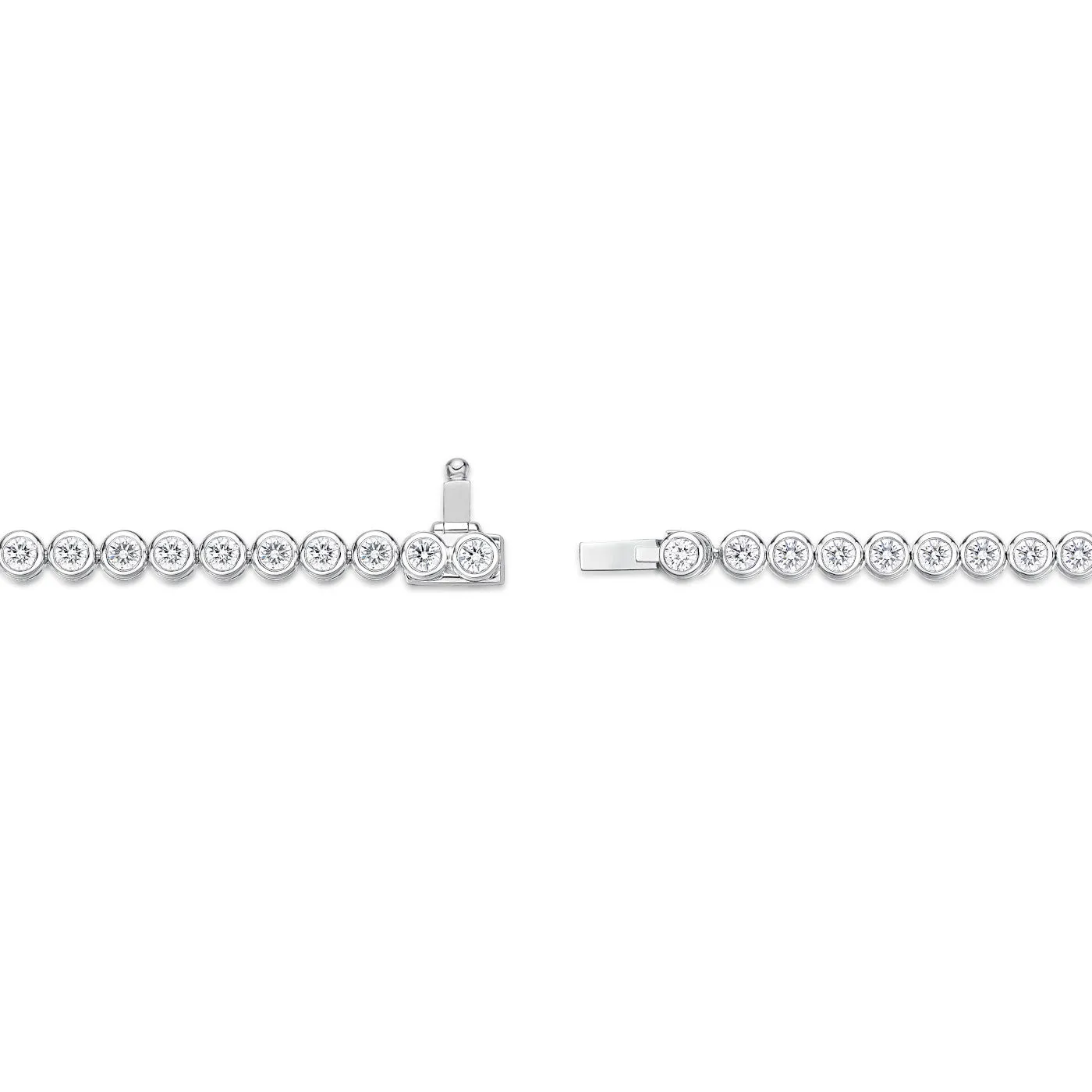 Memoire 18k White Gold Bezel Set Diamond Tennis Bracelet