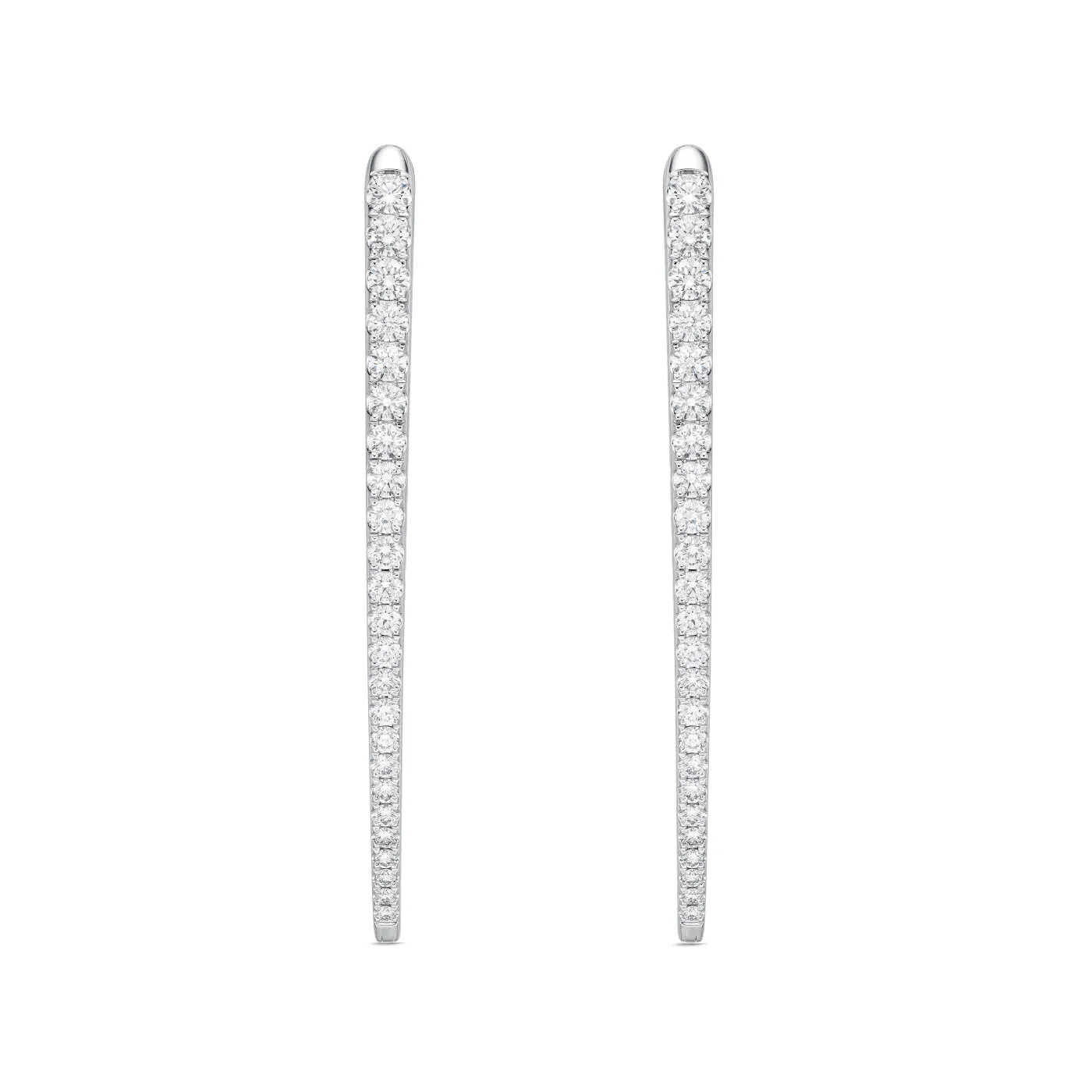 Memoire 18k White Gold Imperial Diamond Hoop Earrings