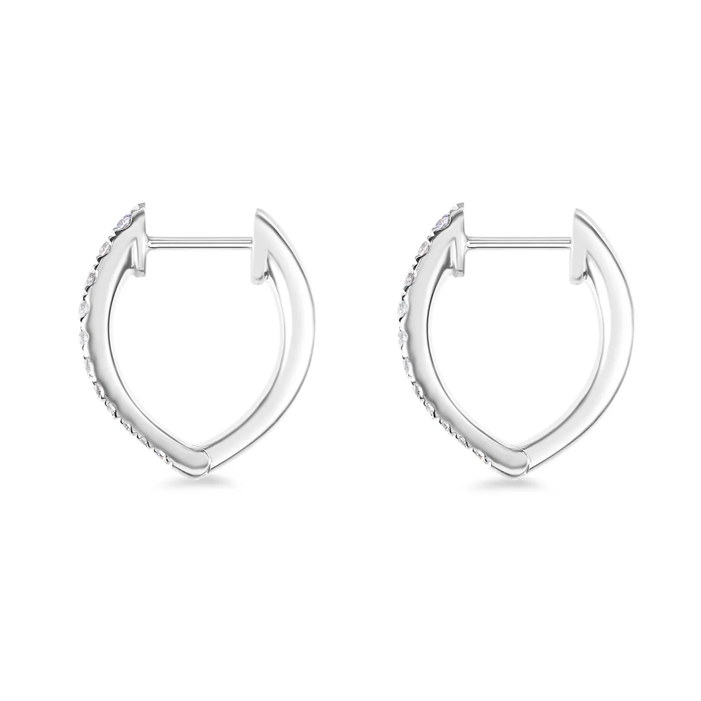 Memoire 18k White Gold Imperial Diamond Hoop Earrings