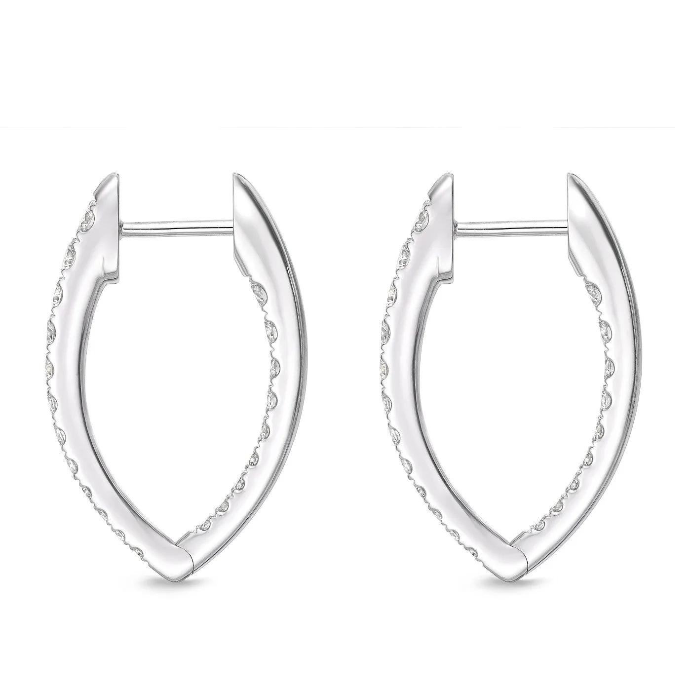 Memoire 18k White Gold Imperial Diamond Hoop Earrings