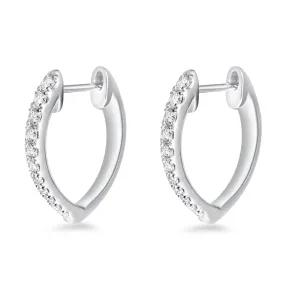 Memoire 18k White Gold Imperial Diamond Hoop Earrings