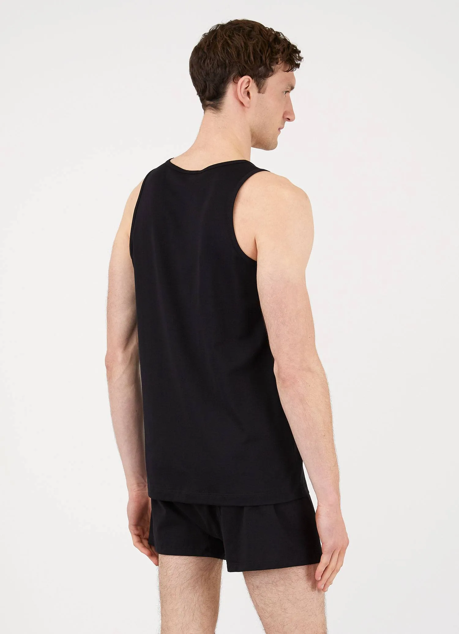 Men's Superfine Cotton Underwear Vest in Black