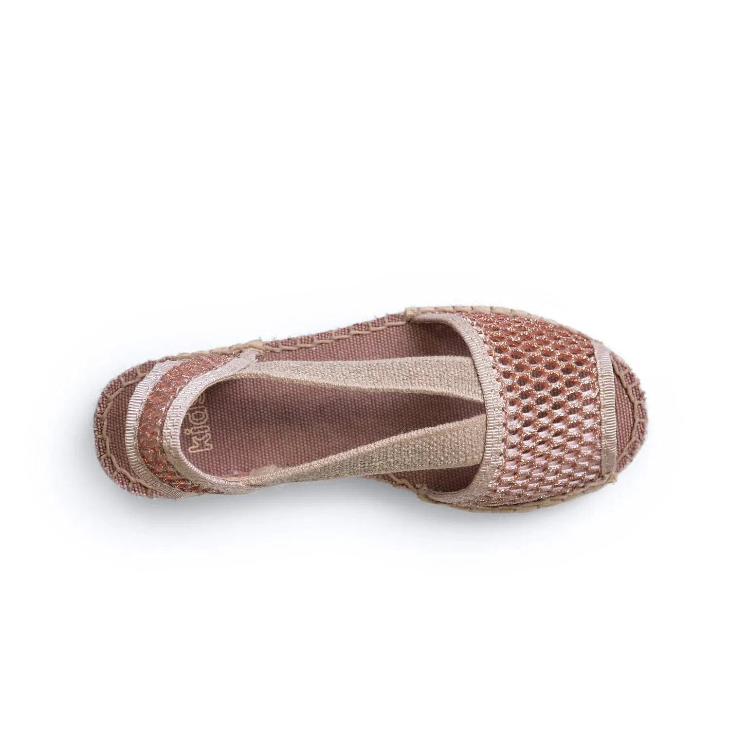 Metallic Cotton Blend Wedge Espadrille for Kids - Eli-ZY