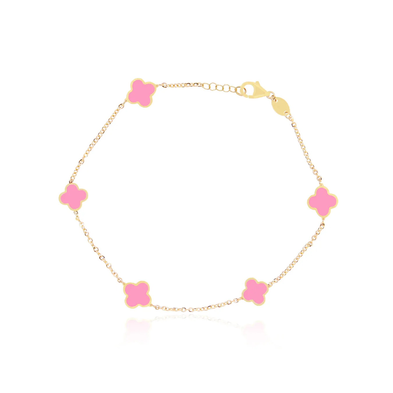 Mini Bubblegum Pink Clover Bracelet