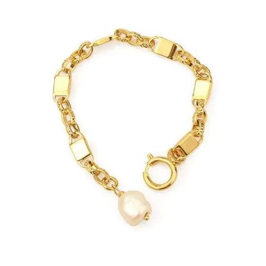 Modern Baroque Pearl Chain Bracelet