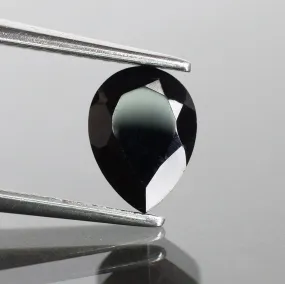 Moissanite | pear cut 8x6mm, Black color, VS, 0.9 ct