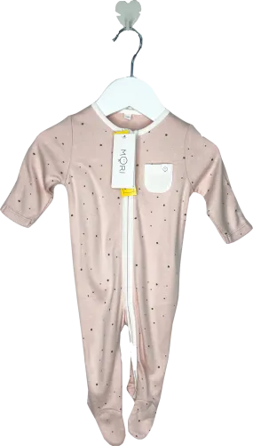 Mori Baby Blush Pink Startdust Bamboo/organic Cotton Clever Zip Sleepsuit BNWT Newborn