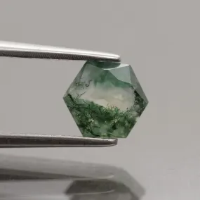 Moss agate | hexagon cut, 6 mm - choose yours