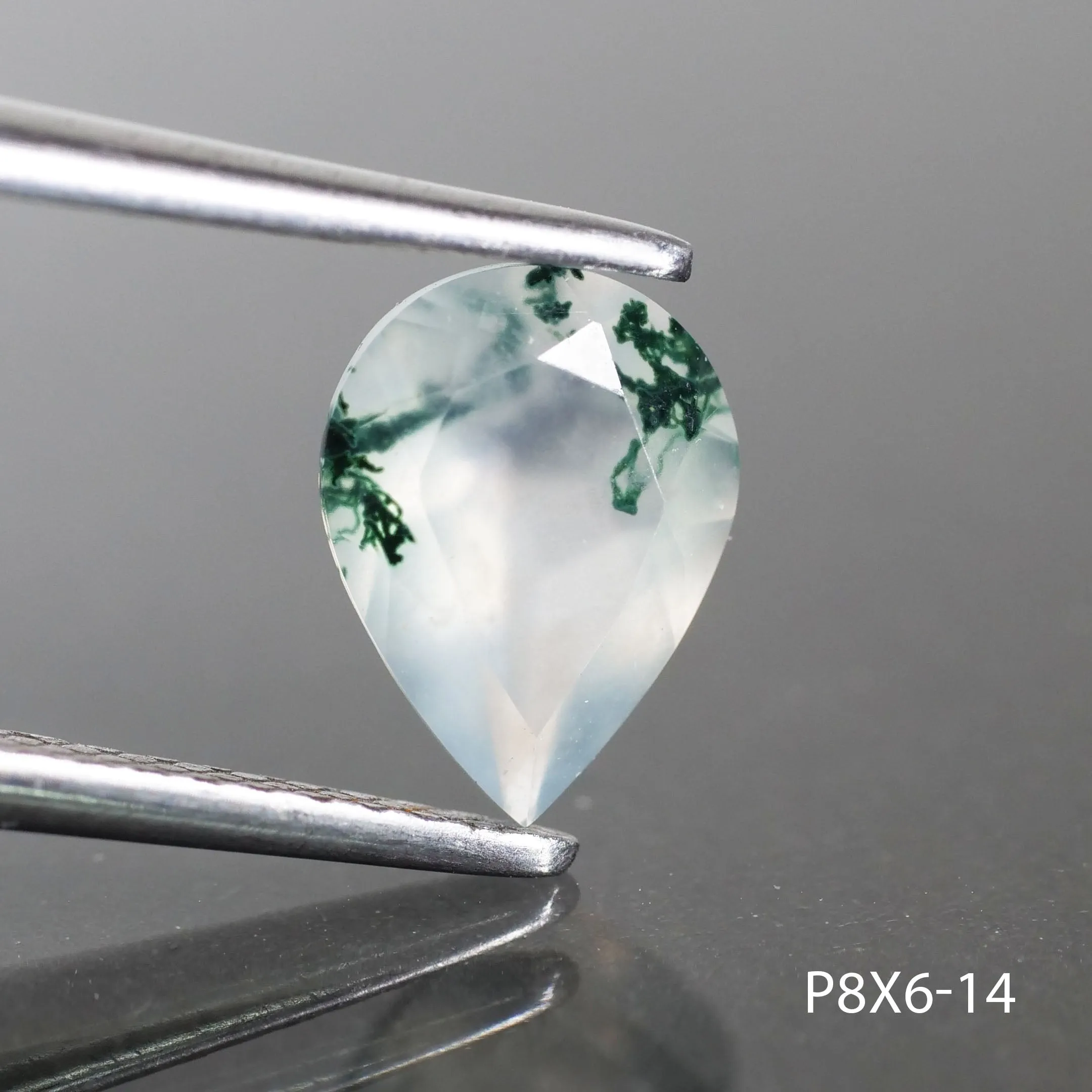 Moss agate | pear cut 8x6 mm - choose yours