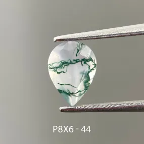 Moss agate | pear cut 8x6 mm - choose yours