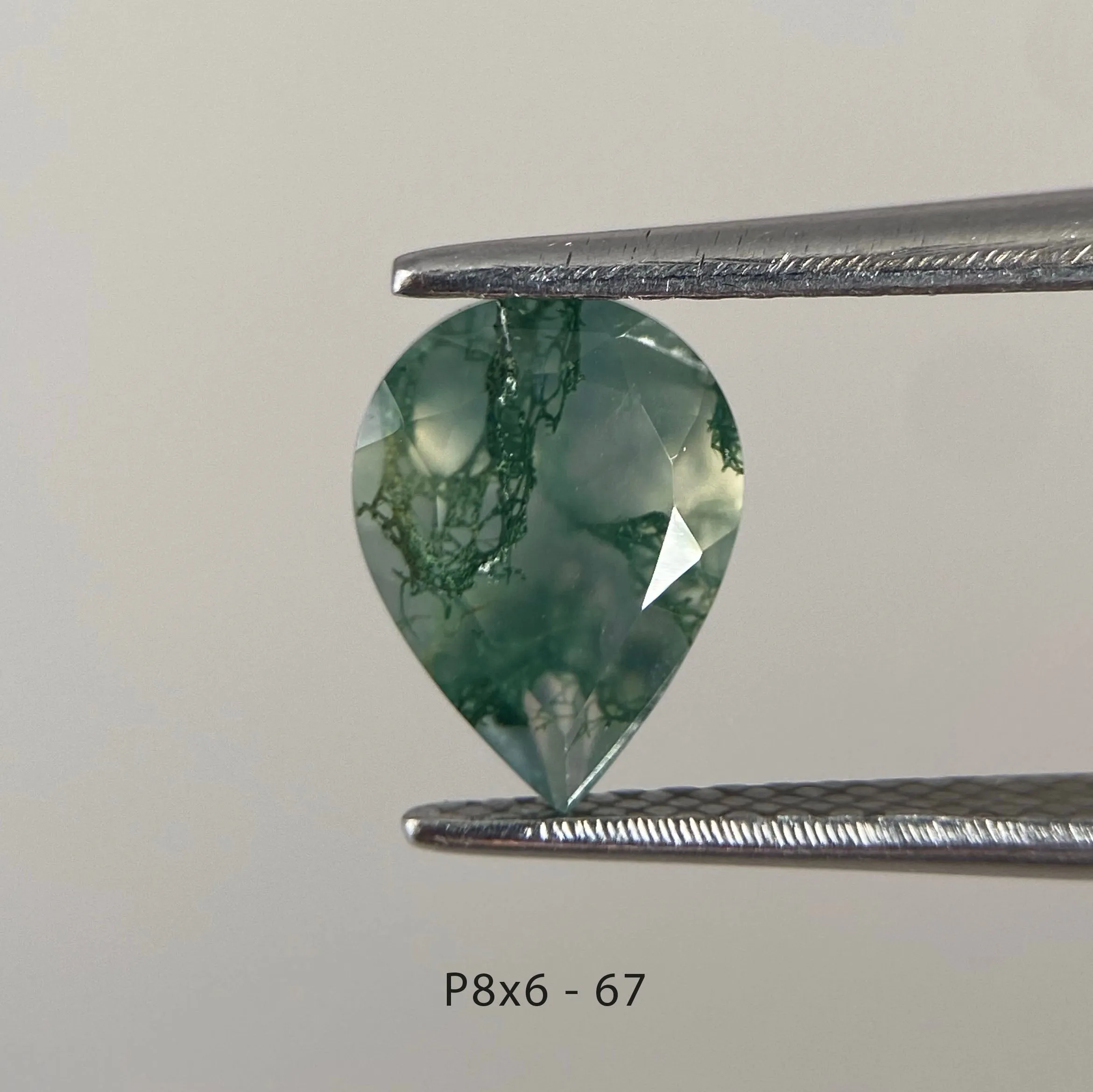 Moss agate | pear cut 8x6 mm - choose yours