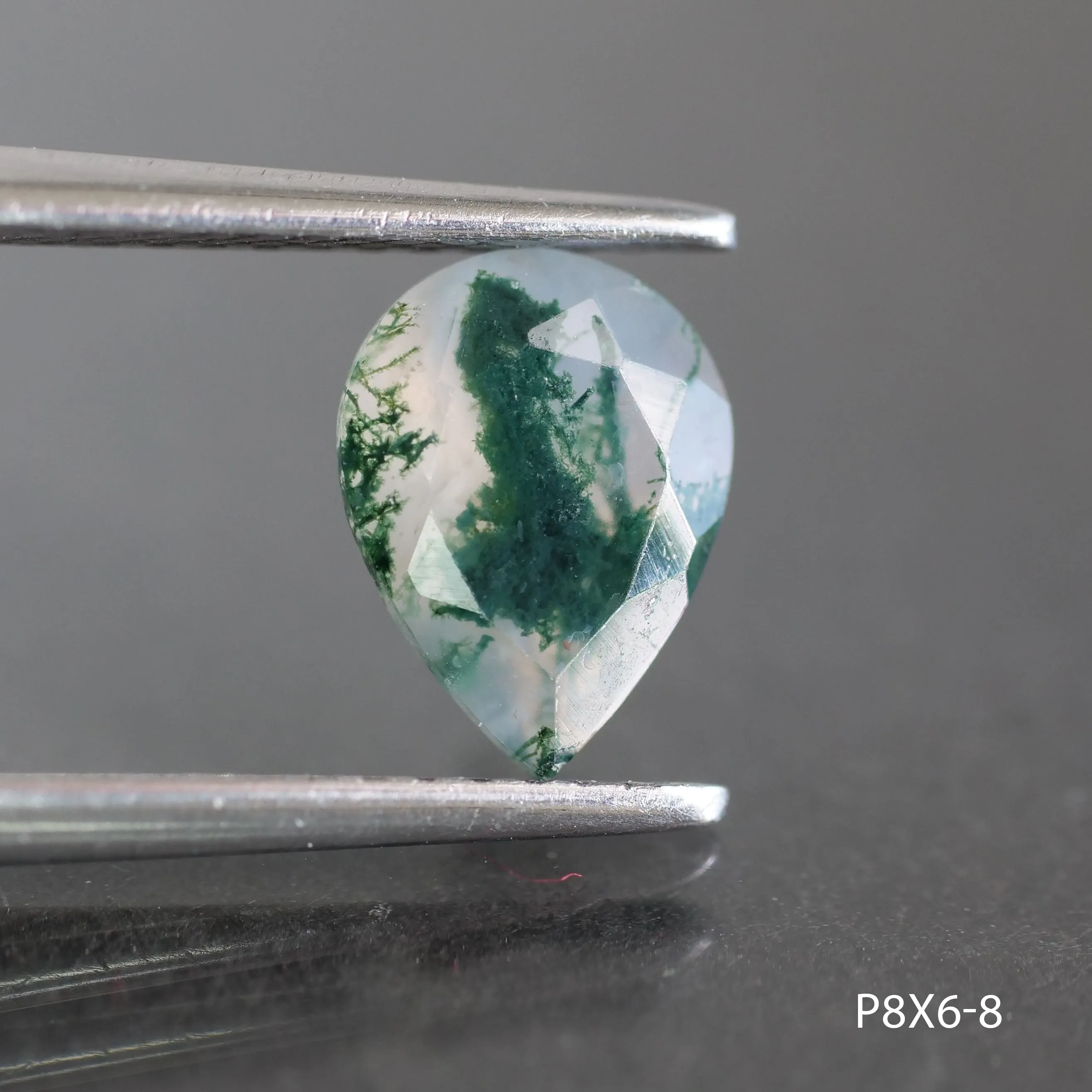 Moss agate | pear cut 8x6 mm - choose yours