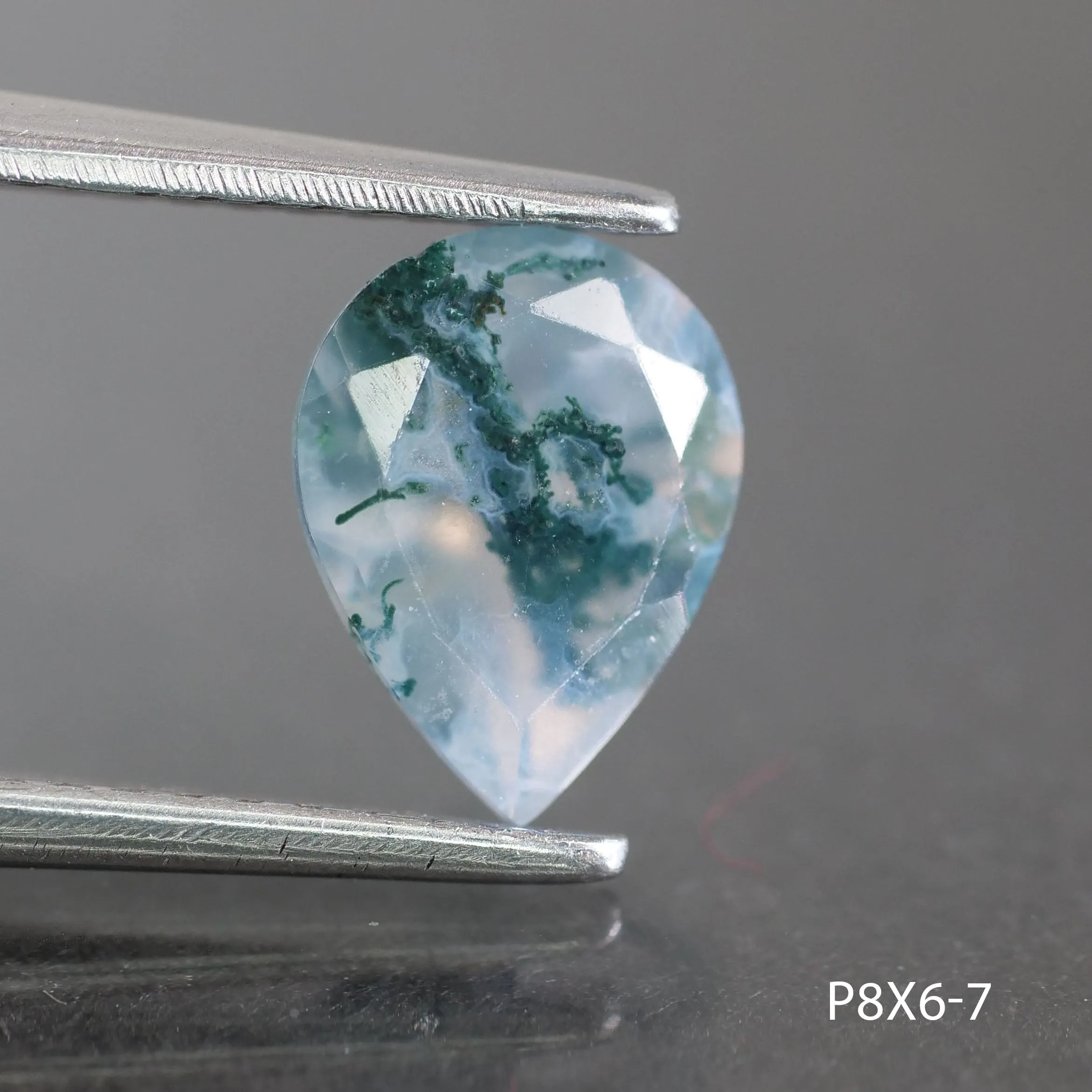 Moss agate | pear cut 8x6 mm - choose yours