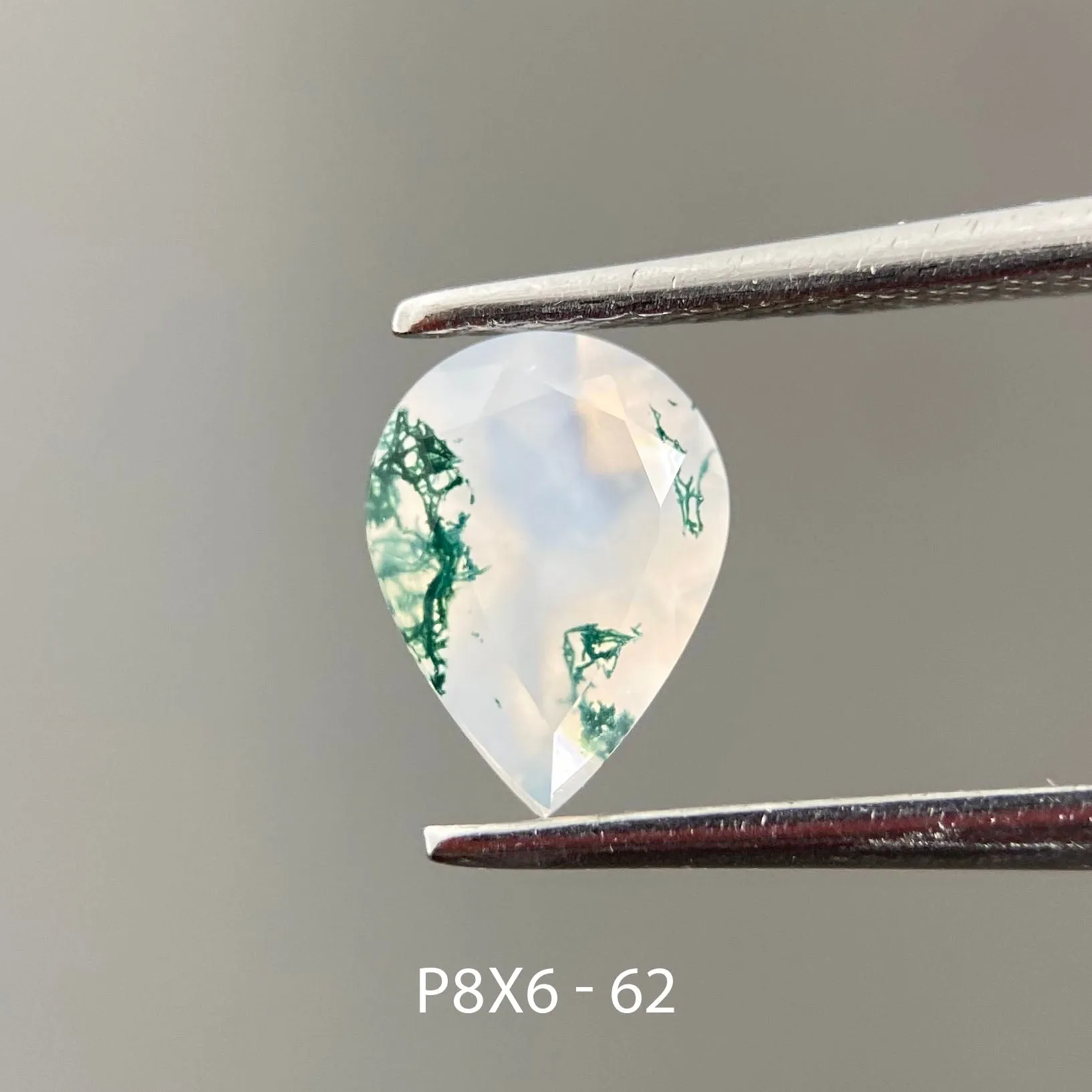 Moss agate | pear cut 8x6 mm - choose yours