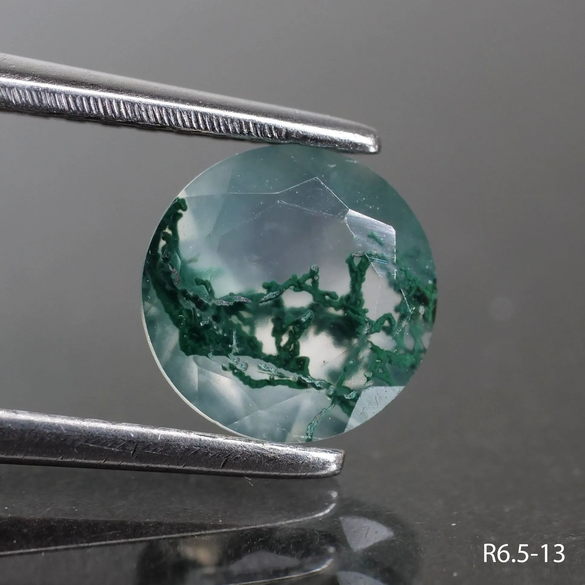 Moss agate | round cut, 6.5 mm - choose yours