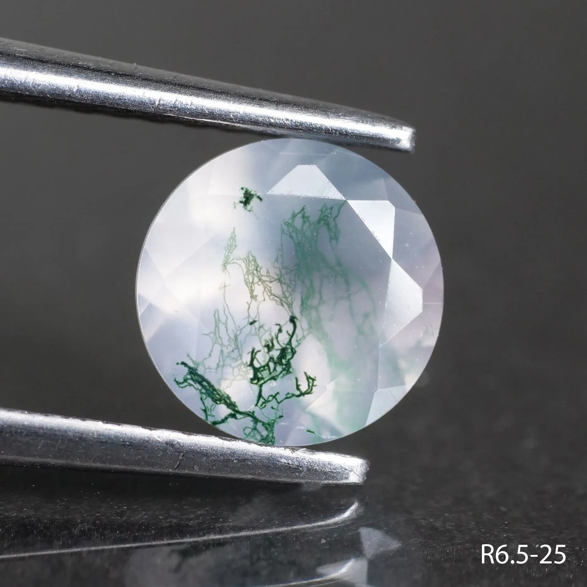 Moss agate | round cut, 6.5 mm - choose yours