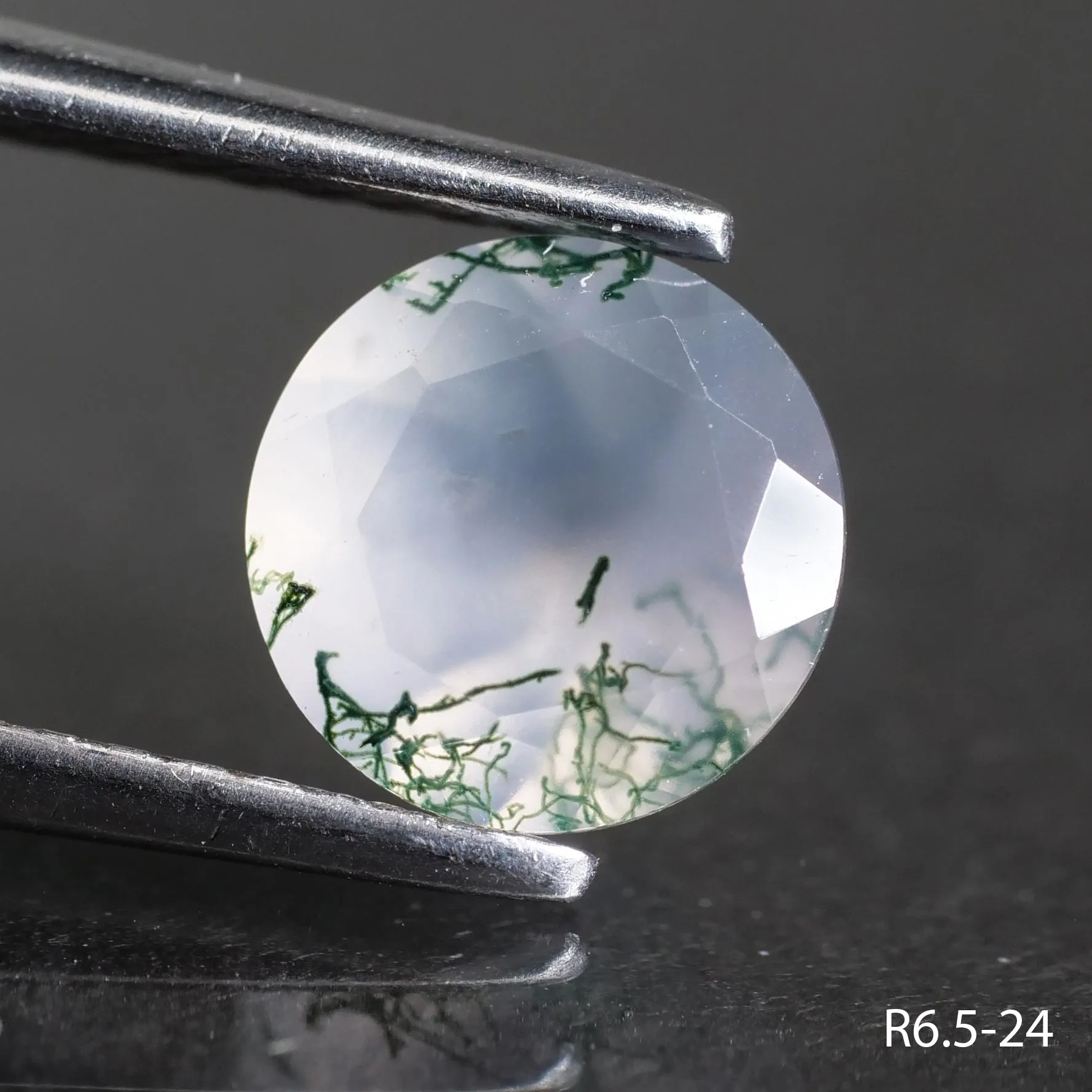 Moss agate | round cut, 6.5 mm - choose yours