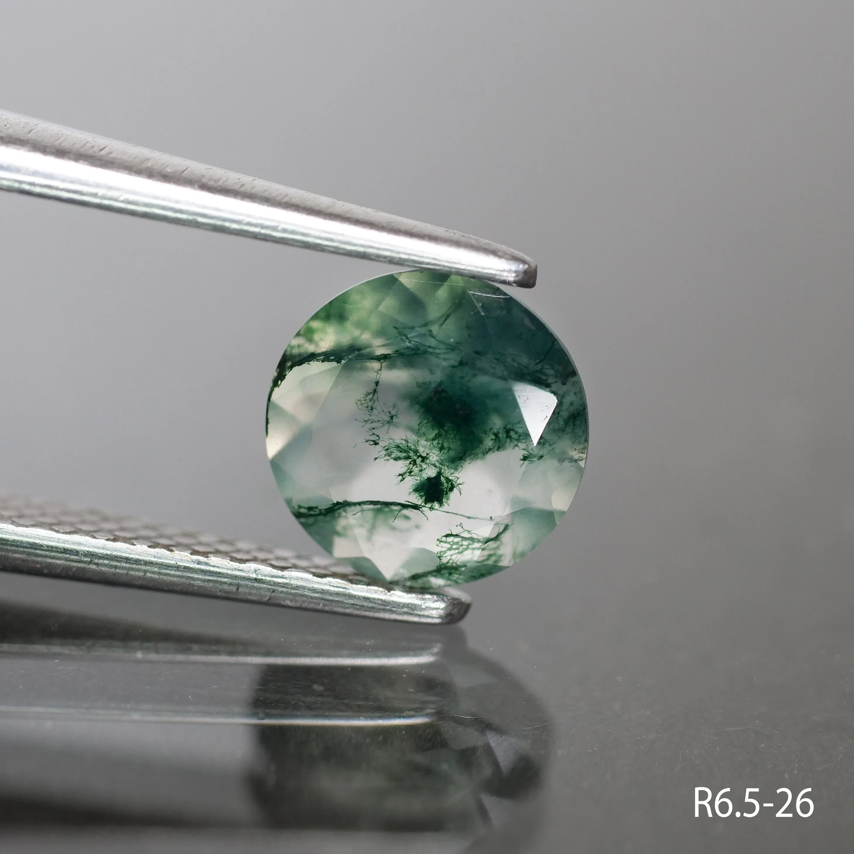 Moss agate | round cut, 6.5 mm - choose yours