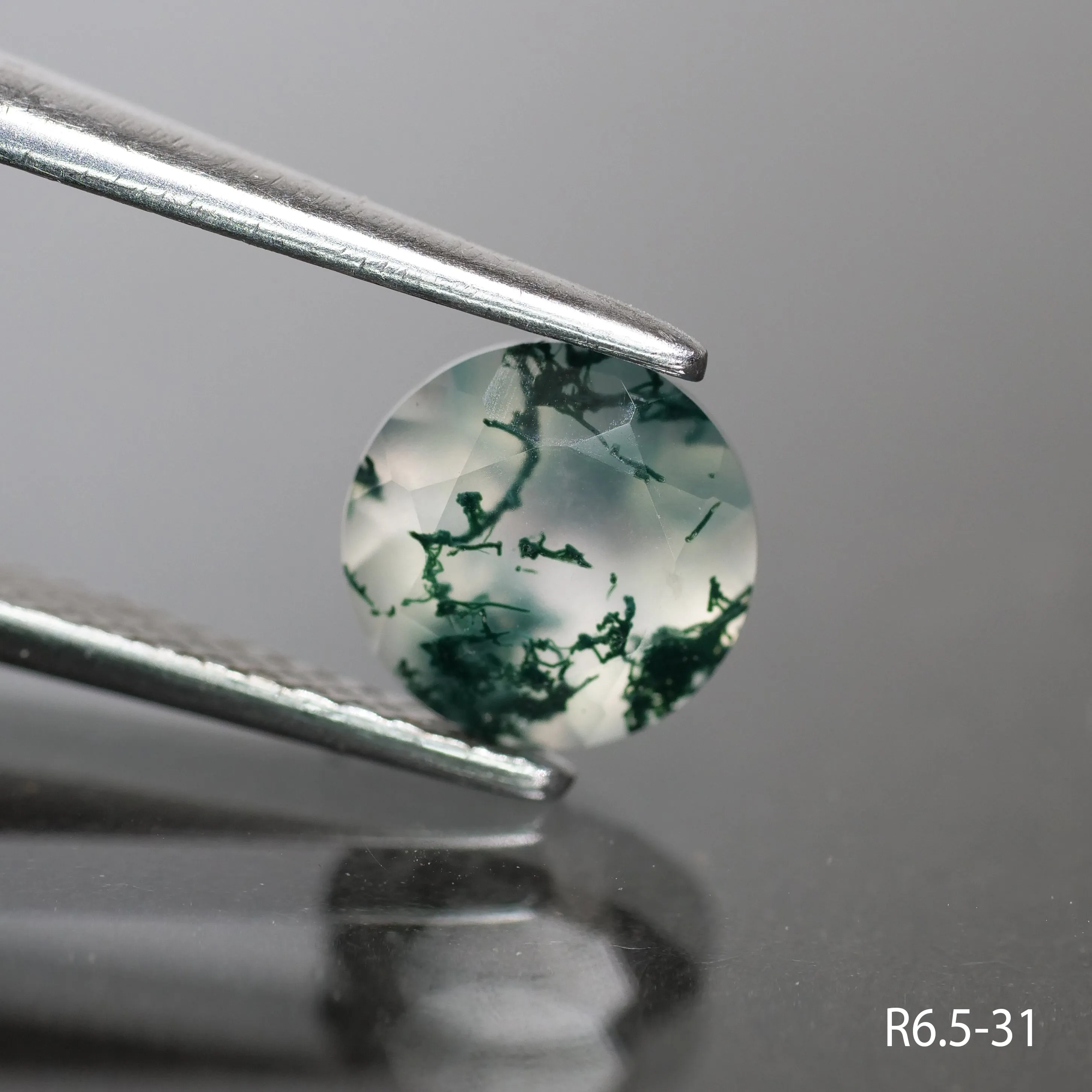 Moss agate | round cut, 6.5 mm - choose yours