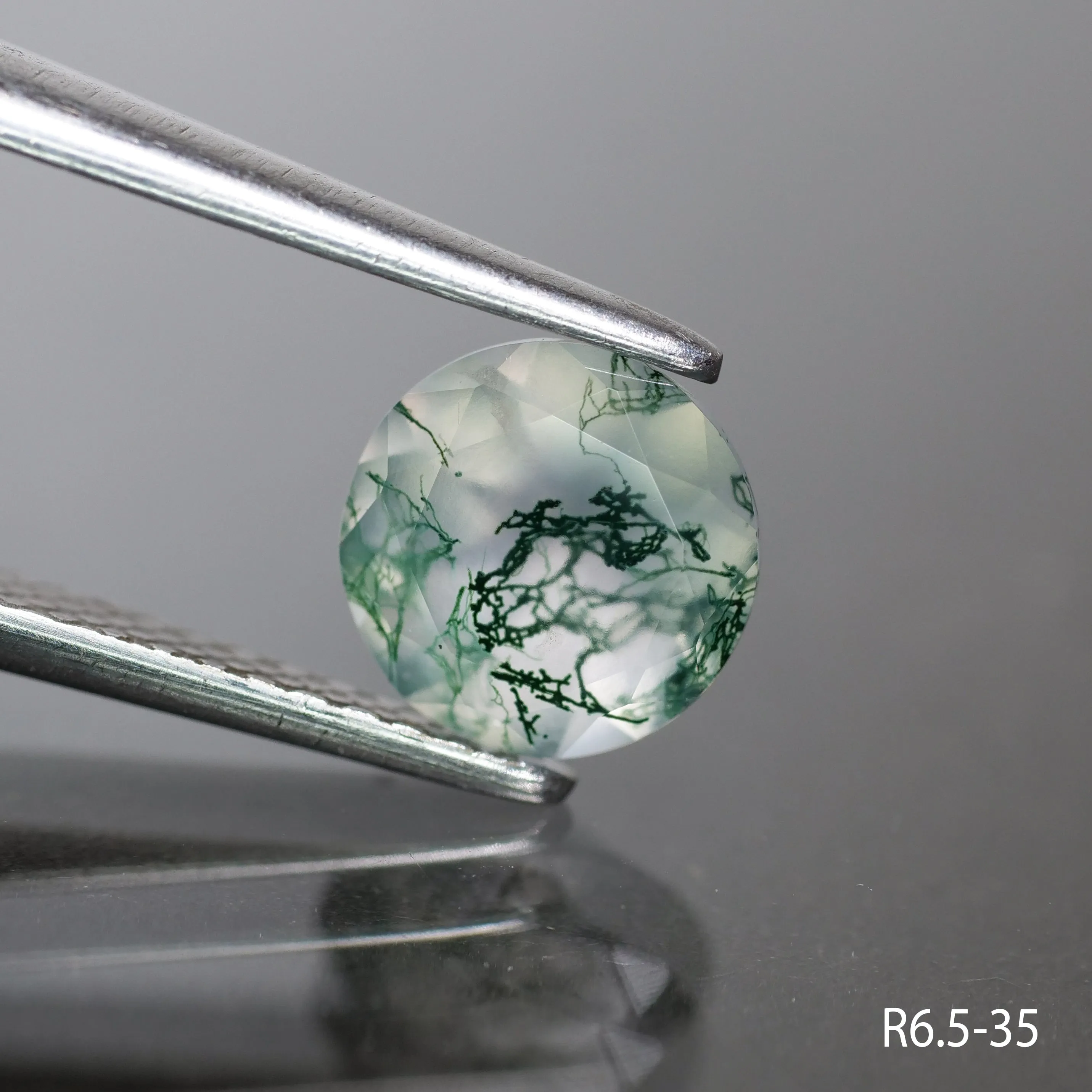 Moss agate | round cut, 6.5 mm - choose yours