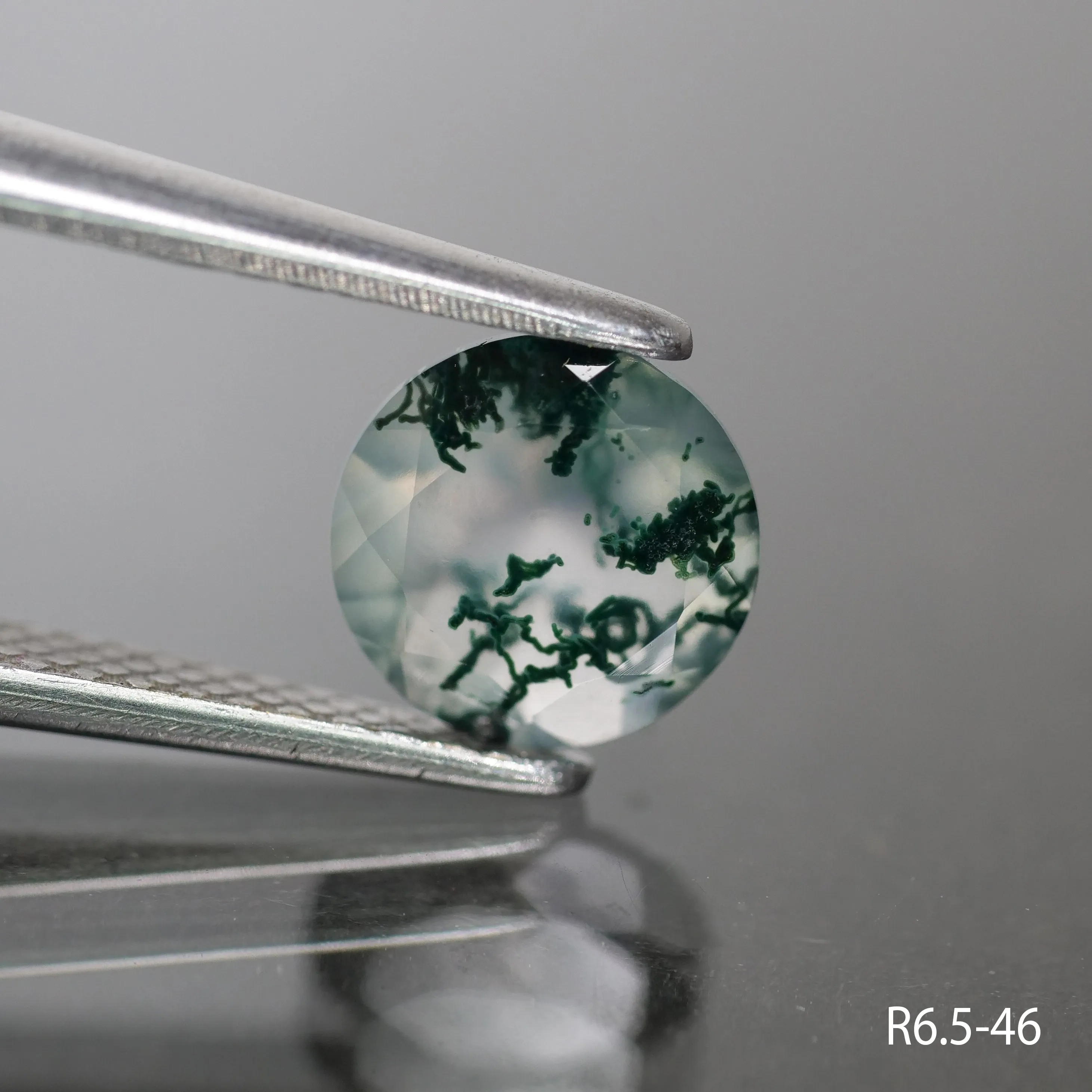 Moss agate | round cut, 6.5 mm - choose yours