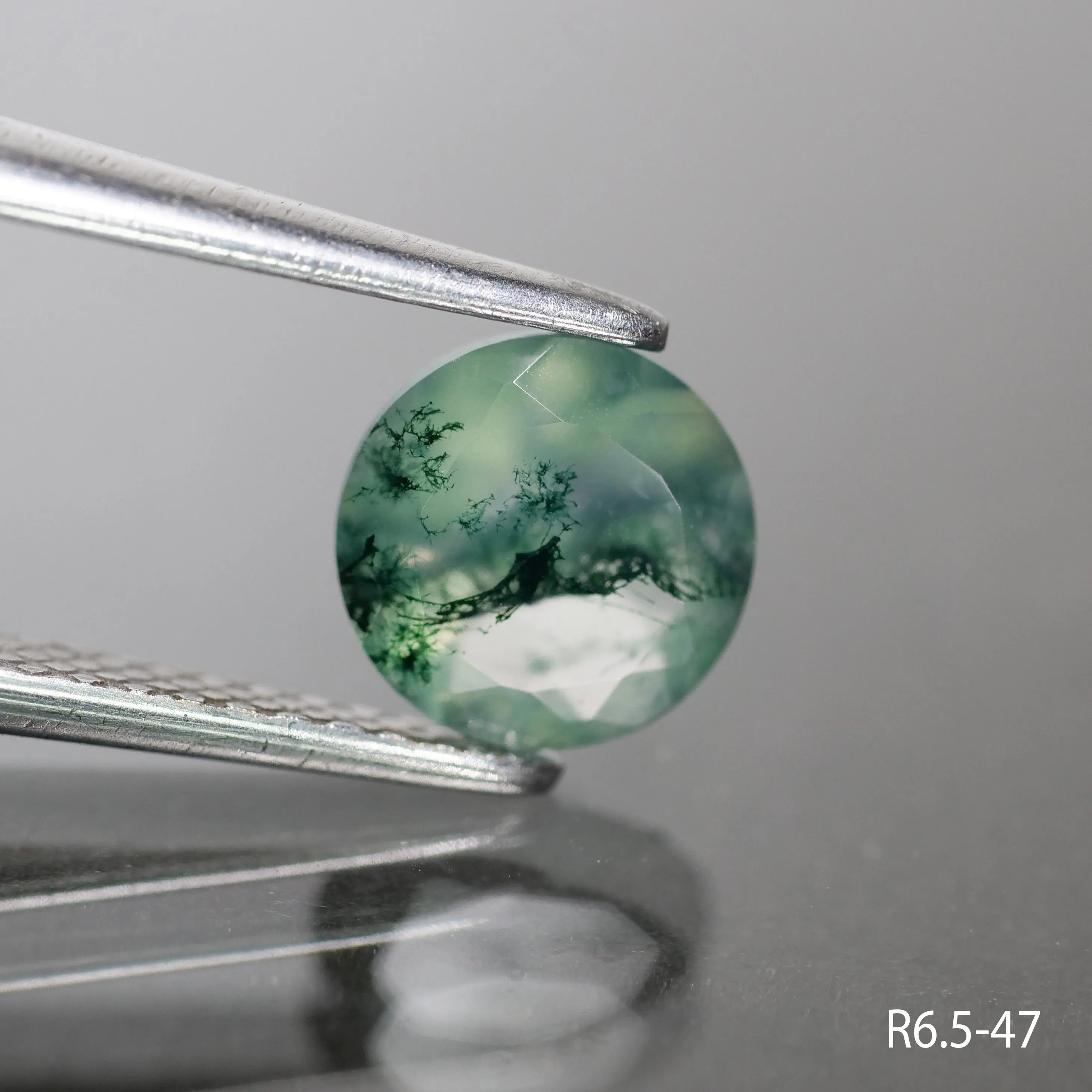 Moss agate | round cut, 6.5 mm - choose yours