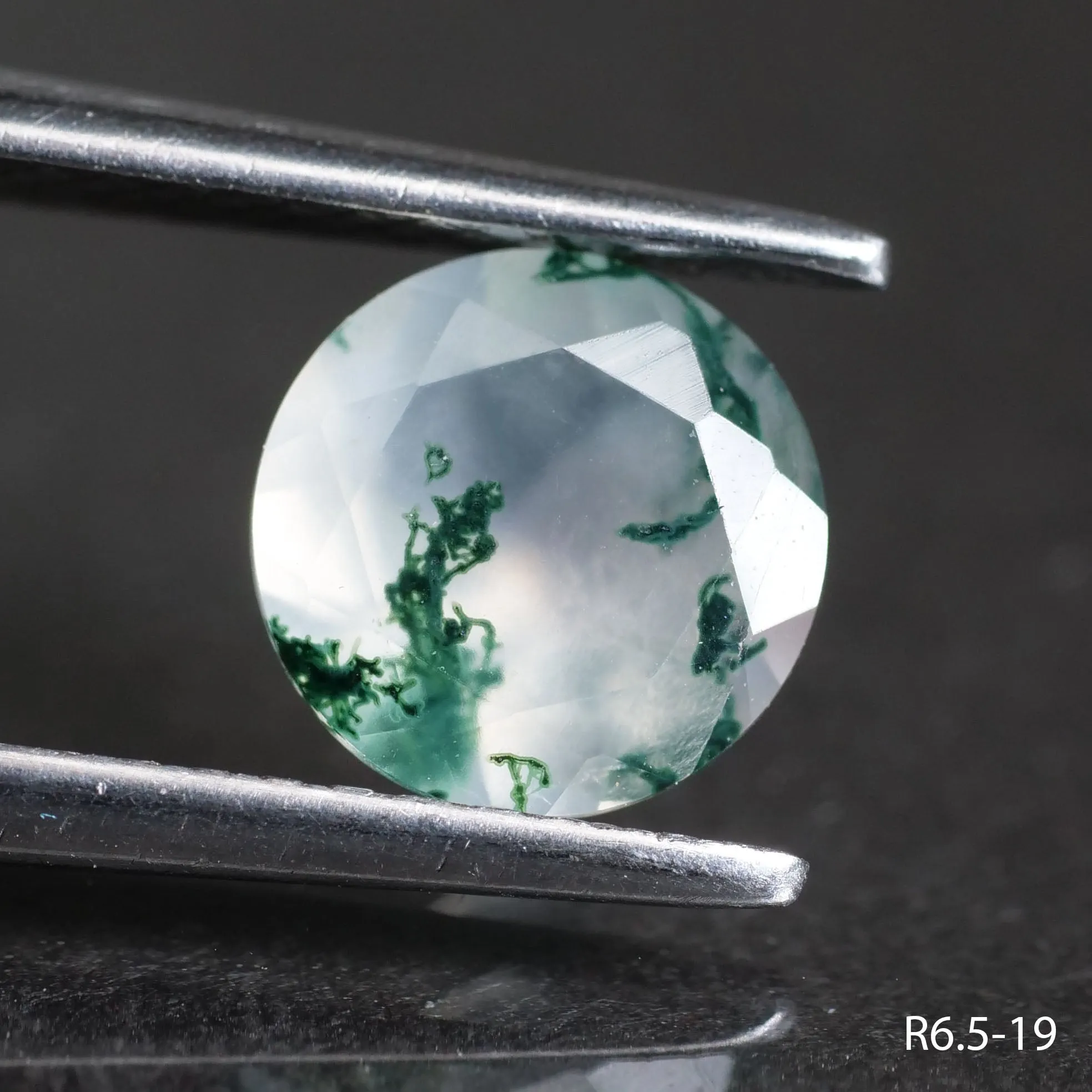 Moss agate | round cut, 6.5 mm - choose yours