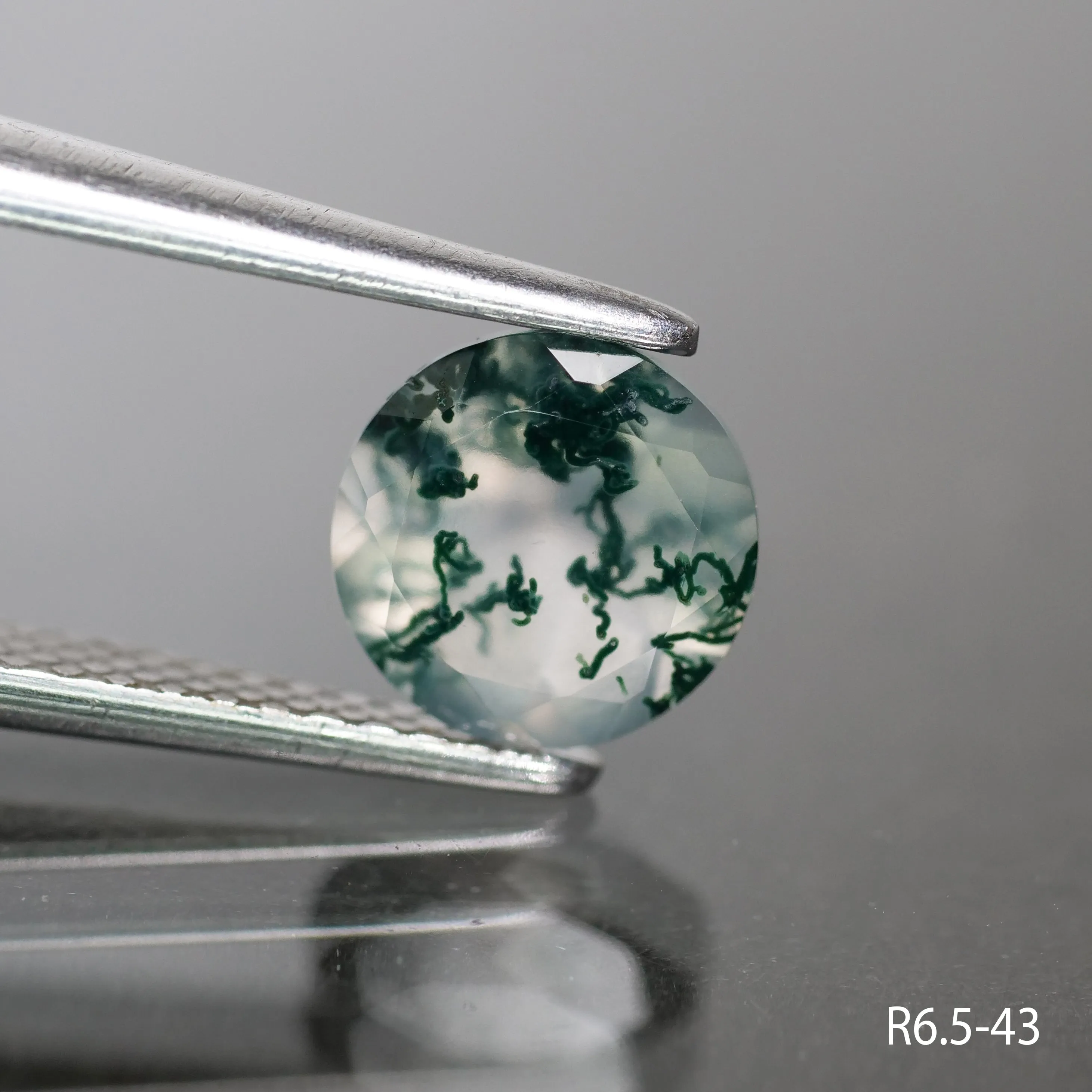 Moss agate | round cut, 6.5 mm - choose yours