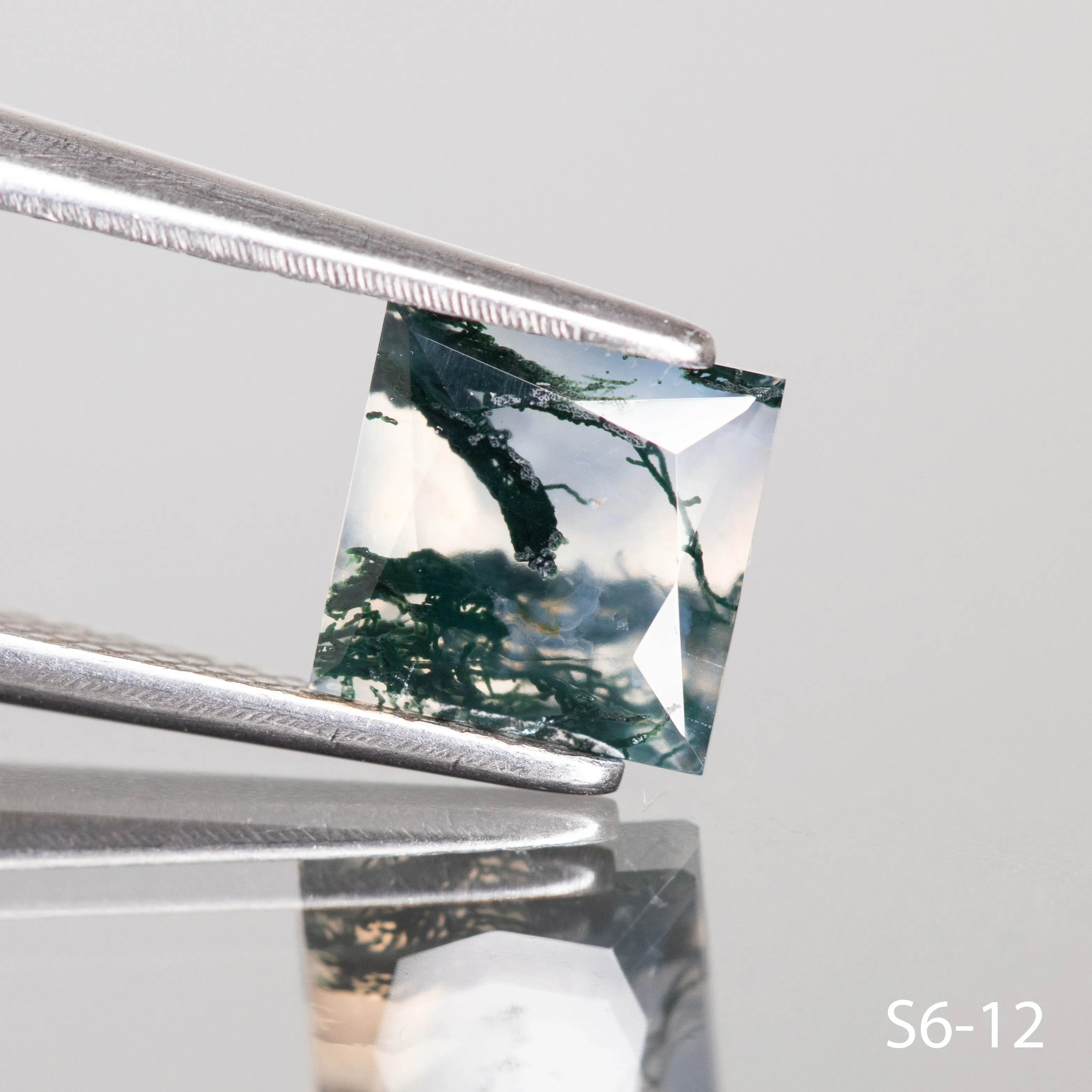 Moss agate |  square shape, 6 mm - choose yours