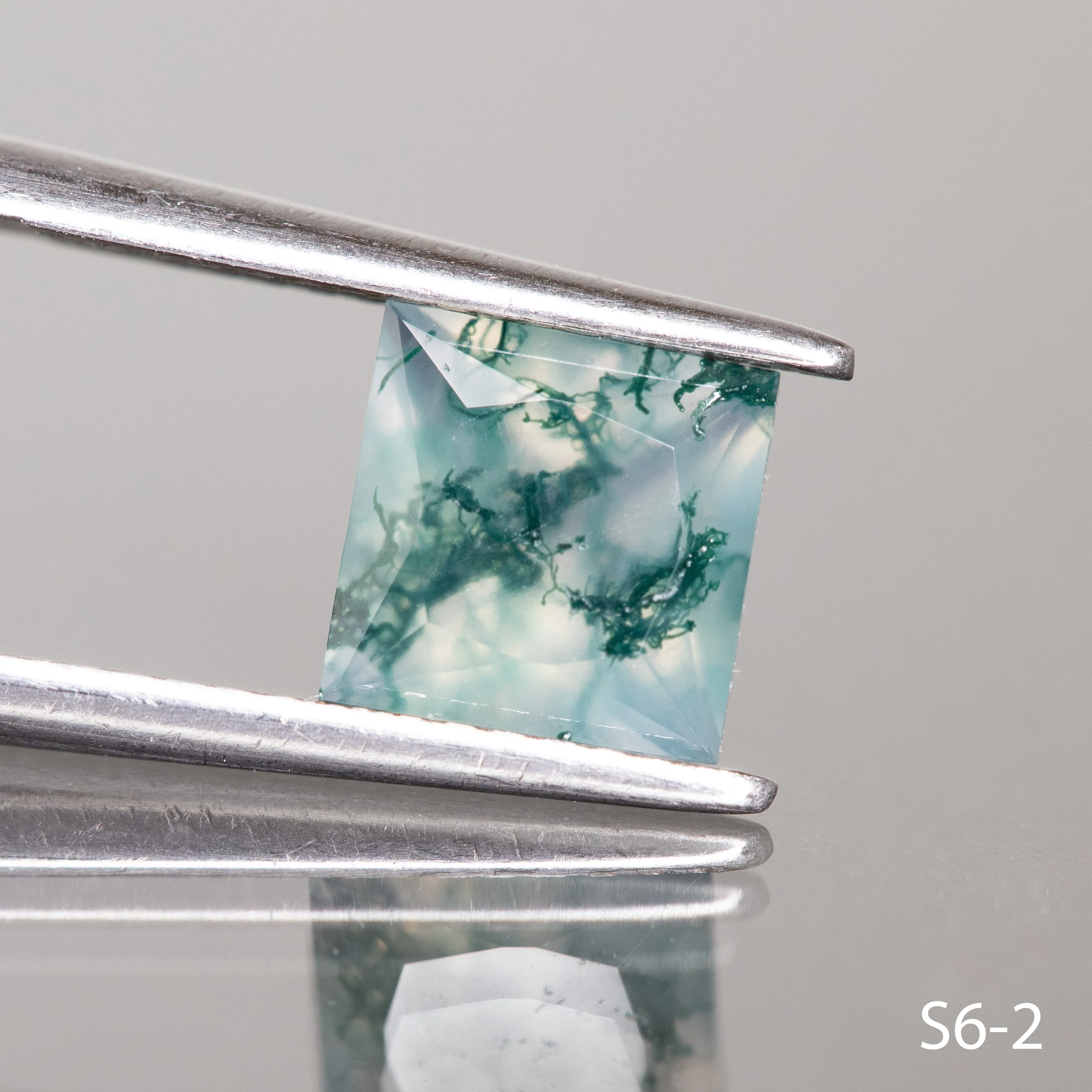 Moss agate |  square shape, 6 mm - choose yours