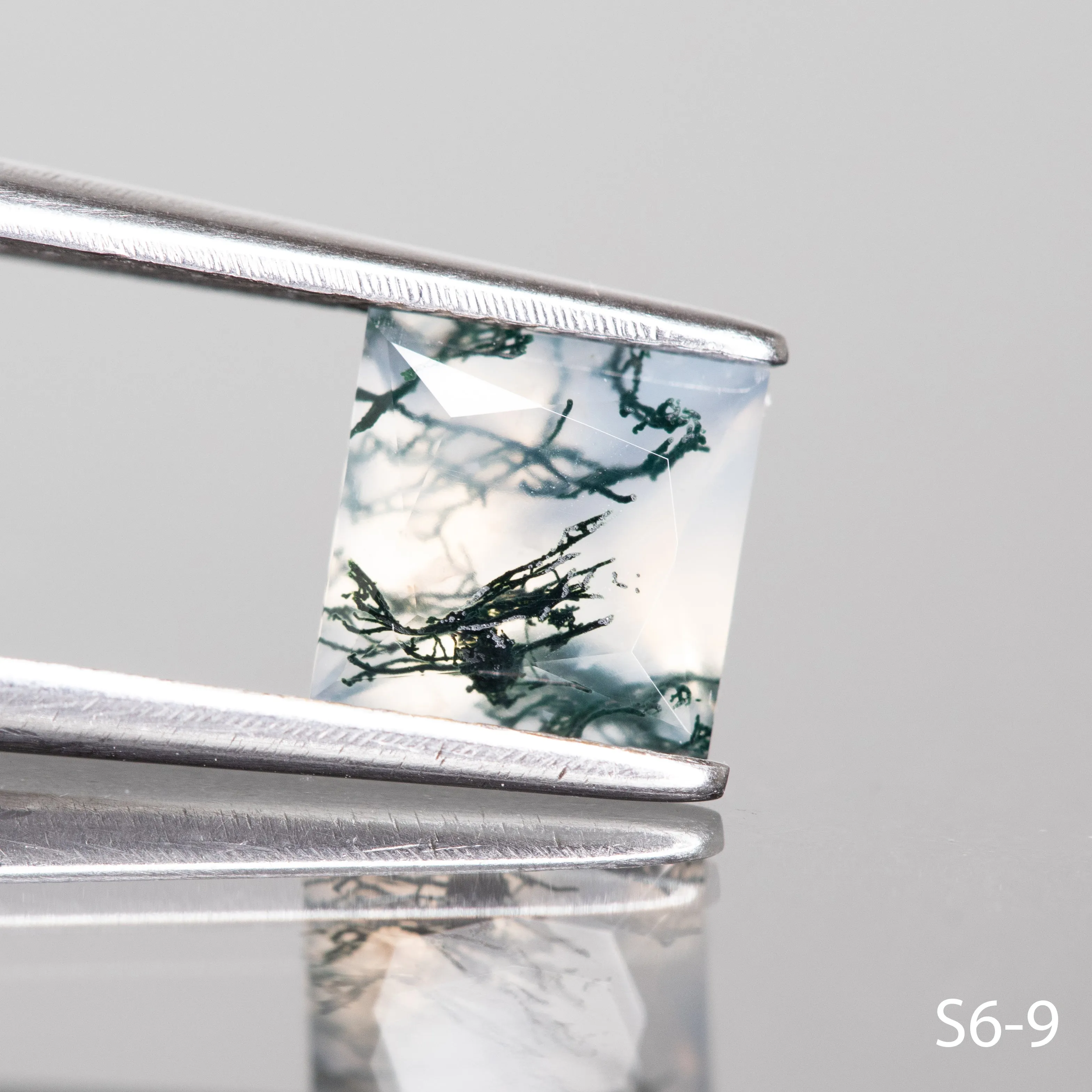 Moss agate |  square shape, 6 mm - choose yours