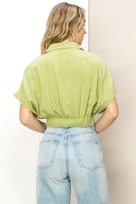 Move Over Surplice Crop Blouse - Final Sale 50% off