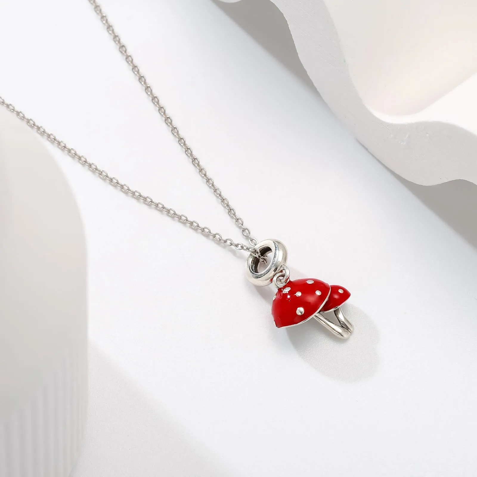 Mushroom Silver Necklace