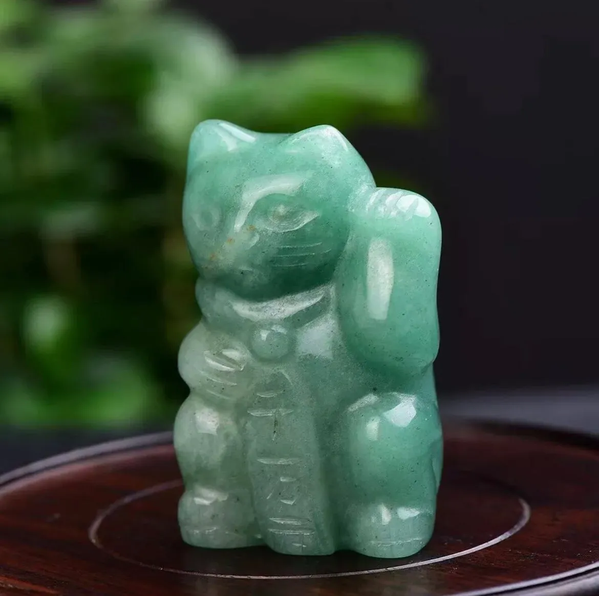 Natural Green Aventurine gemstone Lucky Cat