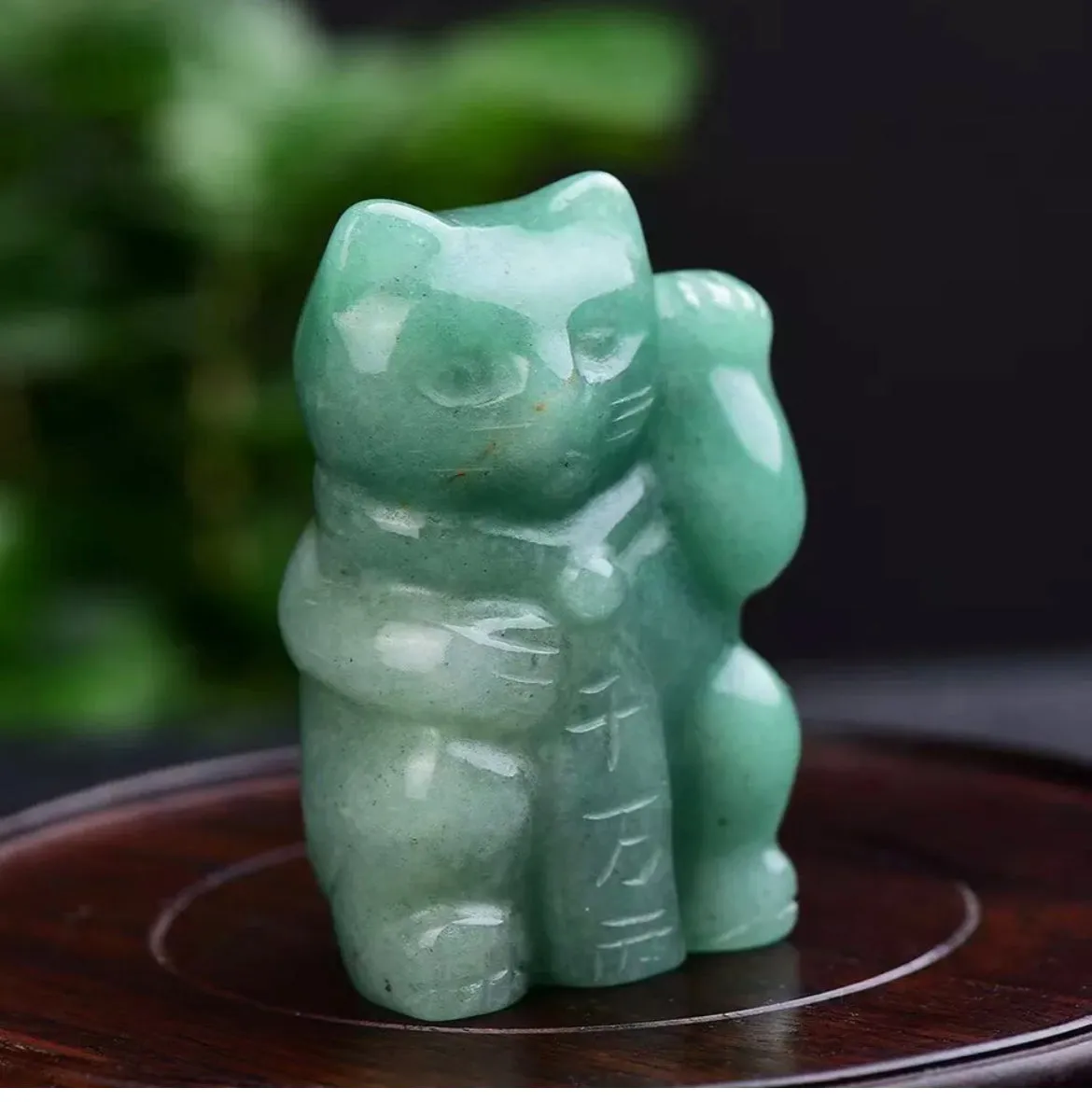 Natural Green Aventurine gemstone Lucky Cat