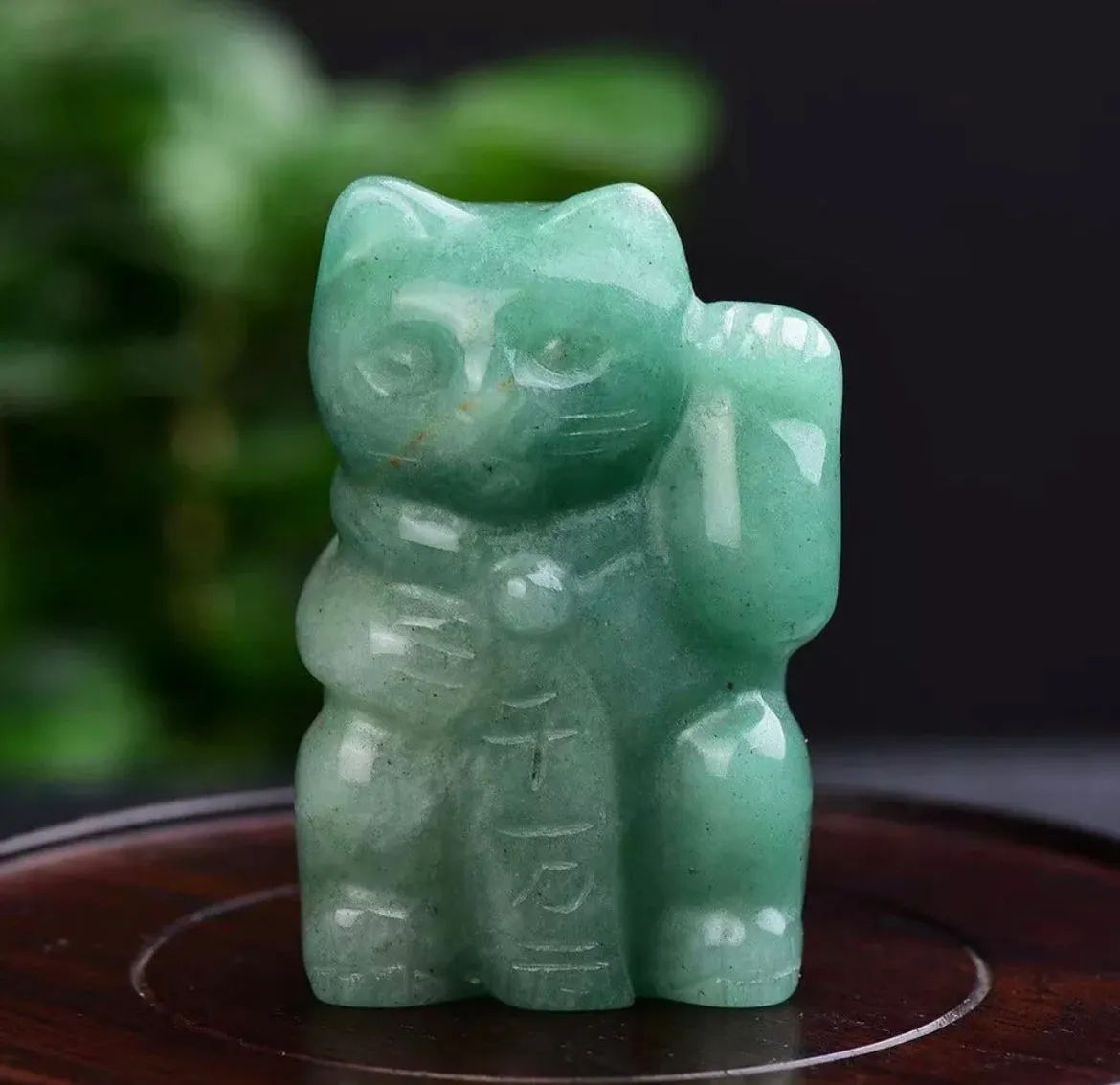 Natural Green Aventurine gemstone Lucky Cat