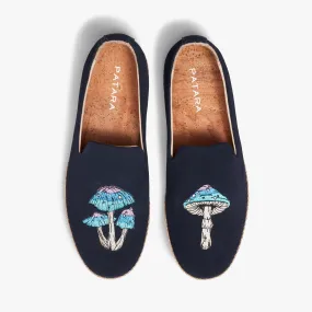 Navy Mushroom Smoking Slipper