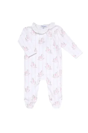 Nella Pima - Crossover Footie - Pink Rocking Horse