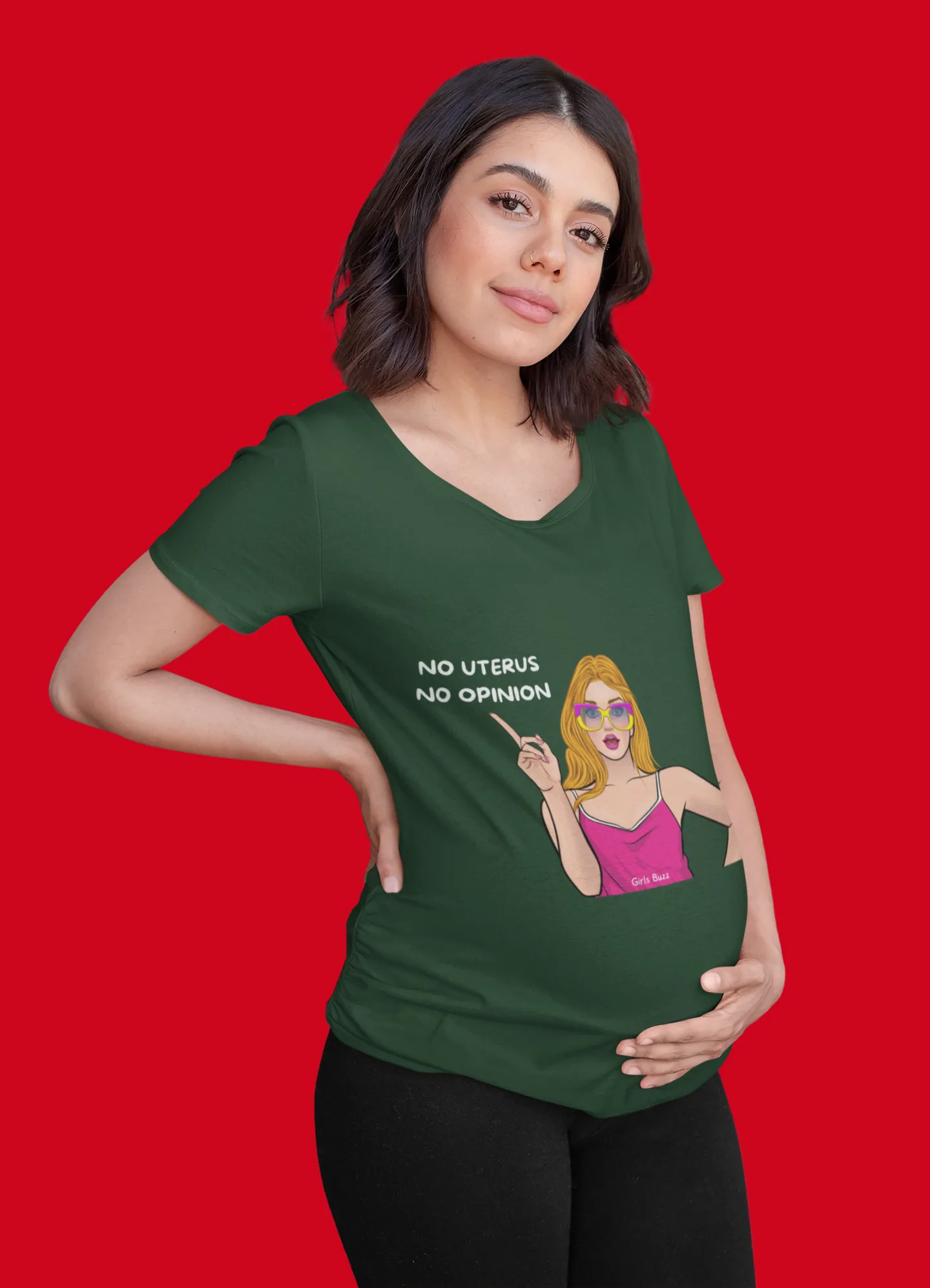 No Uterus No Opinion Maternity T-shirt