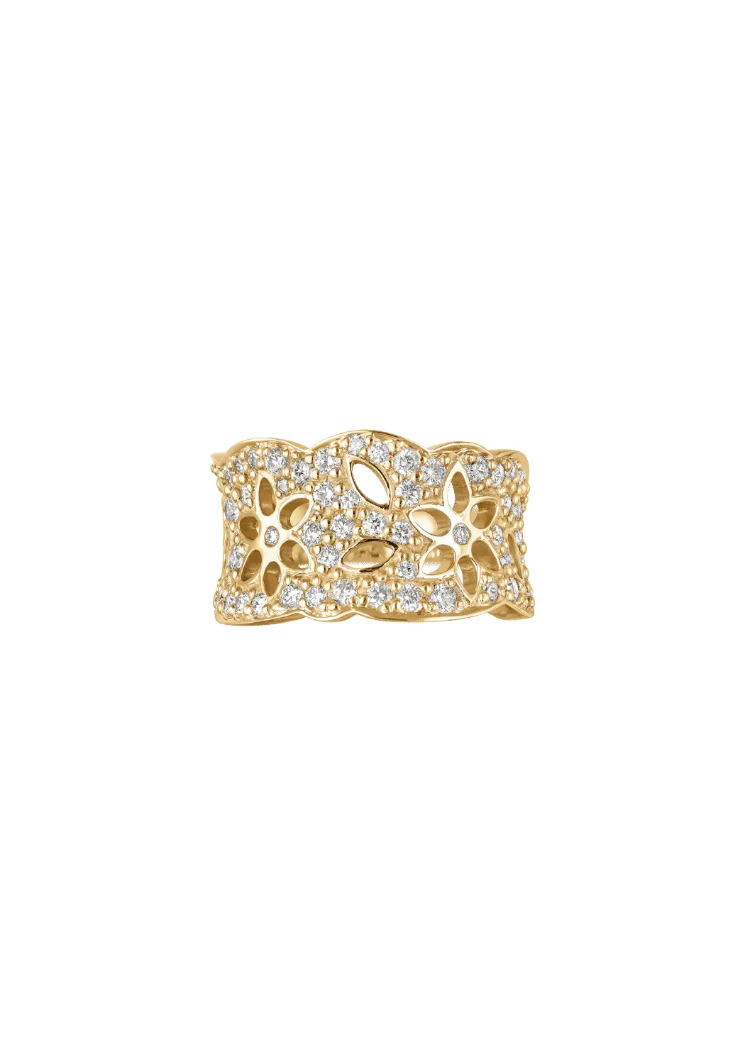 Ole Lynggaard 18KYG Pavé Diamond Lace Ring