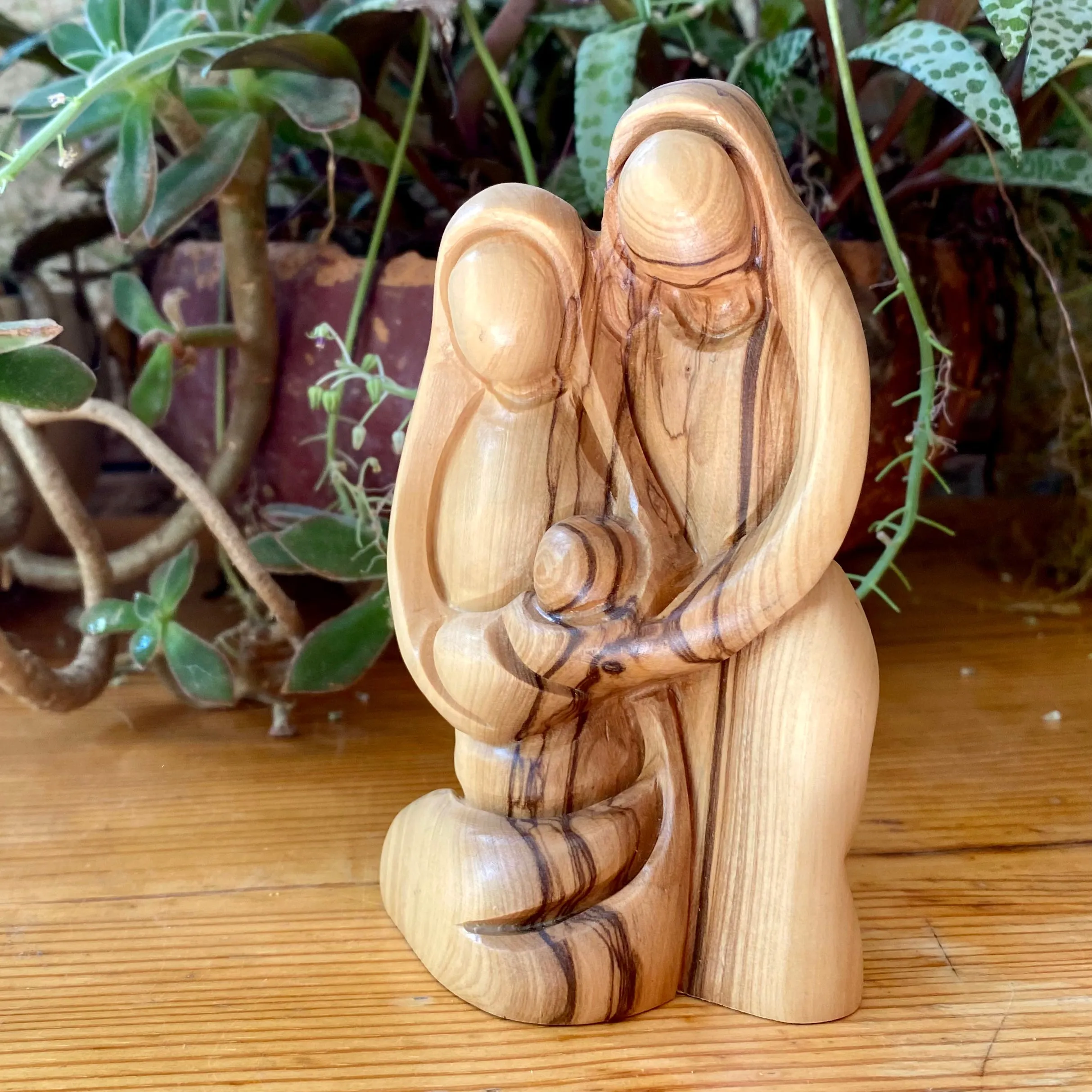 Olive Wood Sculpture of The Holy Family - from Bethlehem