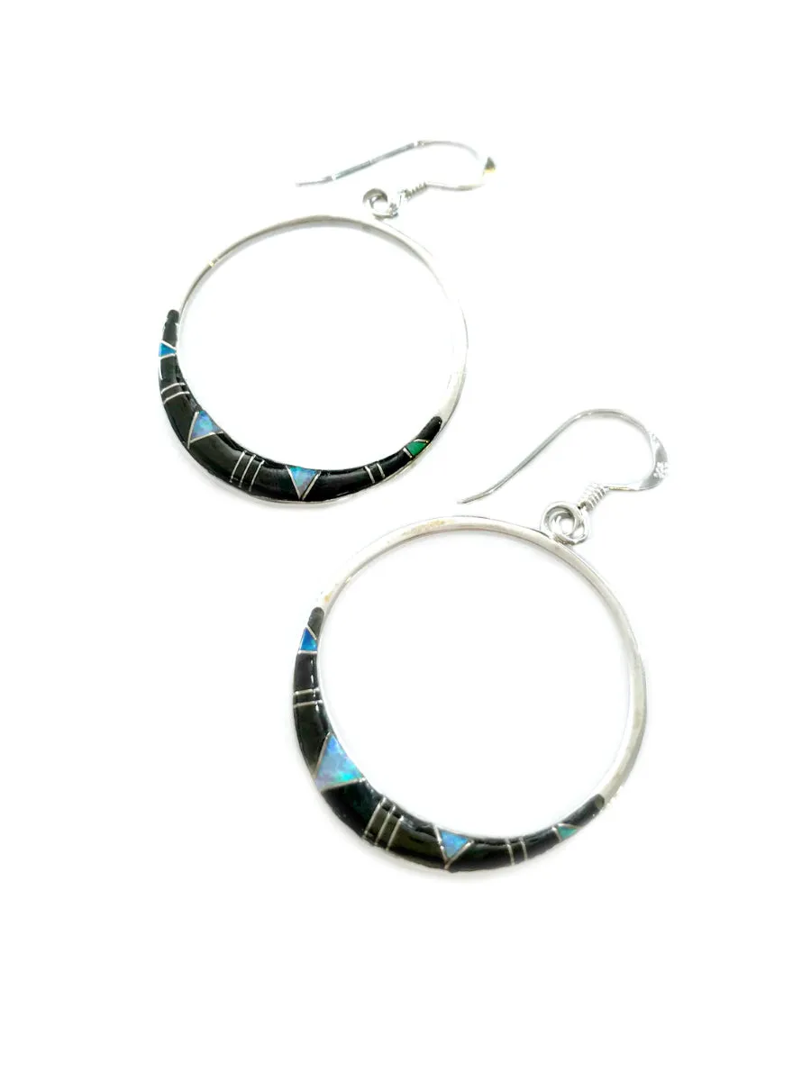 Opal Inlay Hoop Earrings