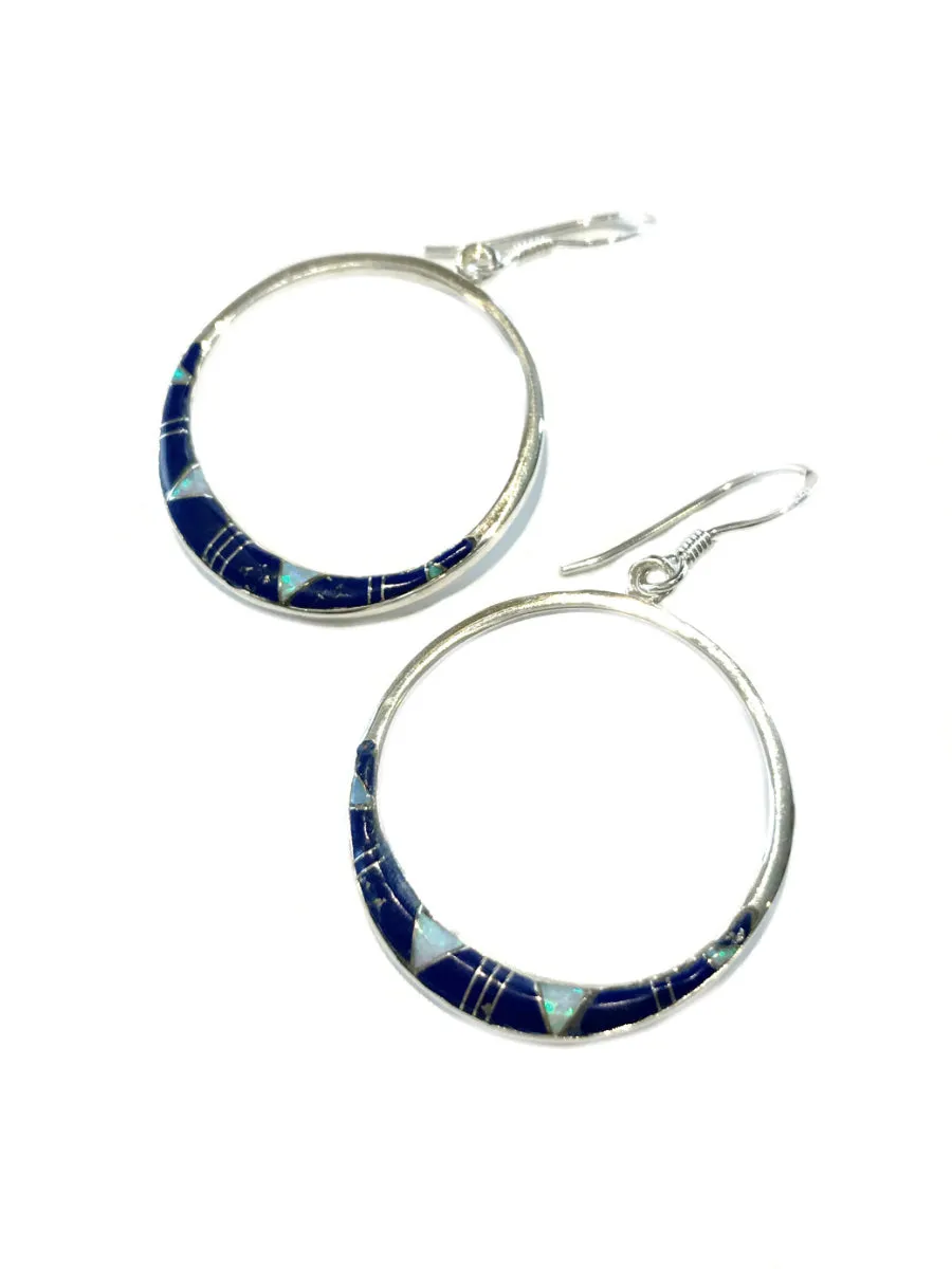 Opal Inlay Hoop Earrings