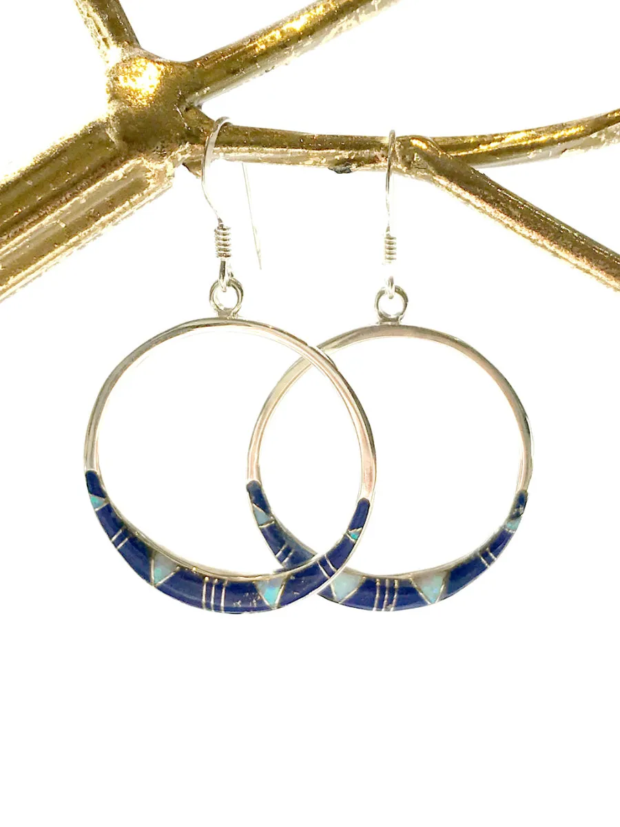 Opal Inlay Hoop Earrings