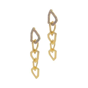 Organic Link Drop Earrings gold