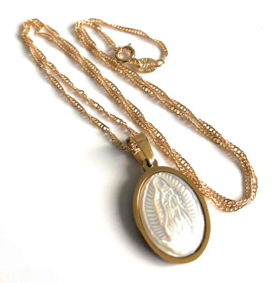 Our Lady of Guadalupe Gold Plated Stainless Steel Pendant