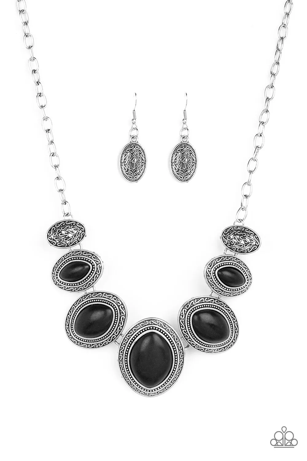 Paparazzi Necklace ~ Sierra Serenity - Black Stone Necklace